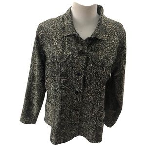 Chico’s size 2 brown black button down jacket